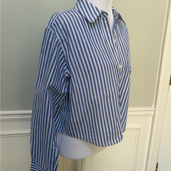 Rails Ramy Mariner Stripe Cropped Cotton Button Down S - Picture 5 of 11